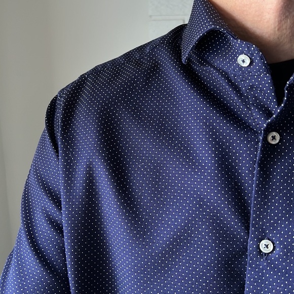 Linea In dress shirt Italian made noniron comfort fit - Picture 5 of 16